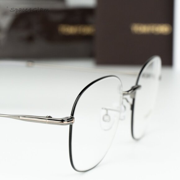 BRAND NEW Tom Ford Women Eyeglasses Gunmetal Blue Block Round FT5790-K/O 008 main image 8